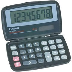 Canon - 8-Digit LCD 8 Function Handheld Calculator - 4-3/8 x 2-3/4 Display Size, Black, Solar & Battery Powered - Exact Industrial Supply