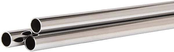 ECONOCO - 60" Max Width Round Tubing Closet Rod - 1.062" Diam, Chrome Finish - Exact Industrial Supply