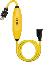 Tower - 1 Outlet, 125 Volt, 15 Amp Rating, 4 to 6 mA Max Surge, Plug In, Automatic, Commercial, Industrial GFCI - 6 Ft. Long Cord, 5-15P and R NEMA Configuration, Polycarbonate Housing - Exact Industrial Supply