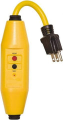 Tower - 1 Outlet, 125 Volt, 15 Amp Rating, 4 to 6mA Max Surge, Plug In, Automatic, Commercial, Industrial GFCI - 1/2 Ft. Long Cord, 5-15P NEMA Configuration, Polycarbonate Housing - Exact Industrial Supply