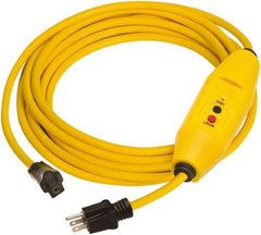 Tower - 1 Outlet, 125 Volt, 15 Amp Rating, 4 to 6mA Max Surge, Plug In, Automatic, Commercial, Industrial GFCI - 50 Ft. Long Cord, 5-15P and R NEMA Configuration, Polycarbonate Housing - Exact Industrial Supply