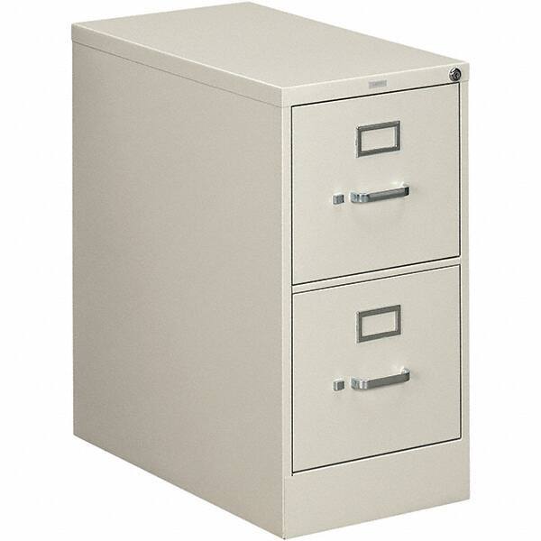 Hon - 15" Wide x 29" High x 26-1/2" Deep, 2 Drawer Vertical File - Steel, Light Gray - Exact Industrial Supply