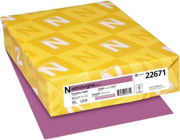 Neenah Paper - 8-1/2" x 11" Planetary Purple Colored Copy Paper - Use with Laser Printers, Copiers, Inkjet Printers - Exact Industrial Supply