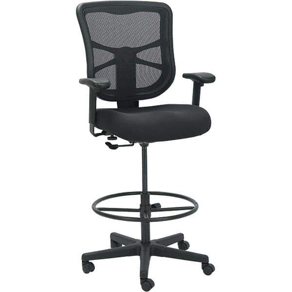 ALERA - 51-5/8" High Stool - 25.63" Wide x 26" Deep, Fabric Mesh Seat, Black - Exact Industrial Supply