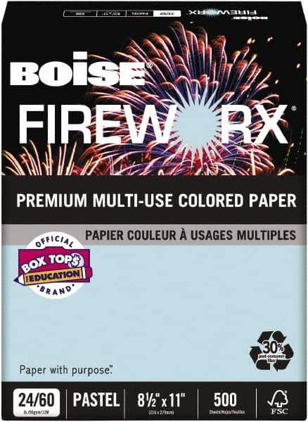 Boise - 8-1/2" x 11" Bottle Rocket Blue Colored Copy Paper - Use with Laser Printers, Copiers, Inkjet Printers - Exact Industrial Supply