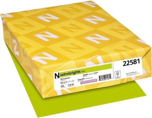 Neenah Paper - 8-1/2" x 11" Terra Green Colored Copy Paper - Use with Laser Printers, Inkjet Printers, Copiers - Exact Industrial Supply