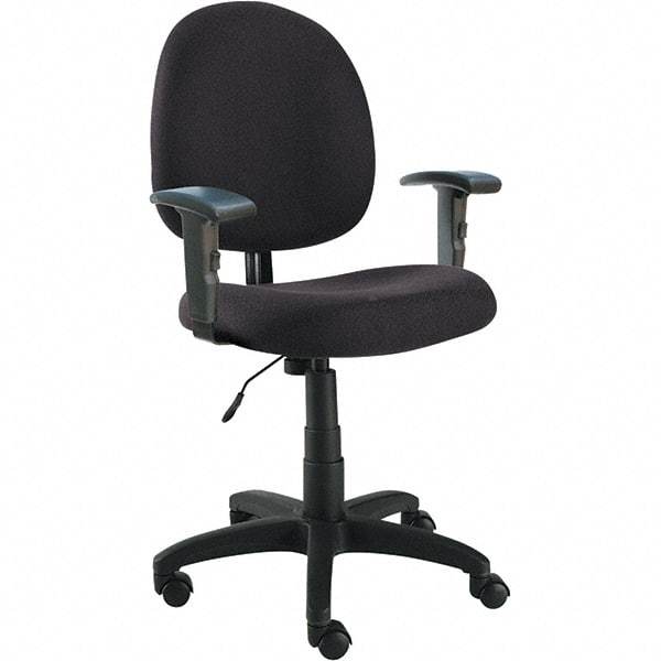 ALERA - 41-1/8" High Adjustable Chair - 25-1/4" Wide x 25-1/4" Deep, 100% Acrylic Fabric Seat, Black - Exact Industrial Supply