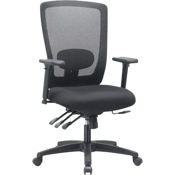 ALERA - 46-1/2" High High Back Chair - 28-1/4" Wide x 27.63" Deep, Fabric Mesh Seat, Black - Exact Industrial Supply