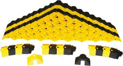 UltraTech - 1 Channel, 24 Ft Long, 3/8" Max Compatible Cable Diam, Yellow/Black ABS On Floor Cable Cover - 3" Overall Width x 3/4" Overall Height, 3/4" Channel Width x 3/8" Channel Height - Exact Industrial Supply
