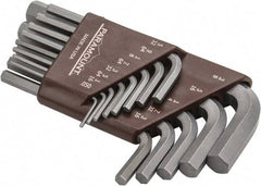 Paramount - 13 Piece L-Key Short Arm Hex Key Set - Hex Range 0.05 to 3/8", Steel - Exact Industrial Supply