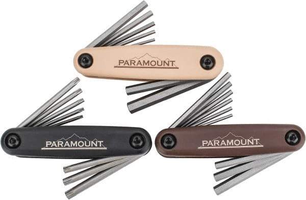 Paramount - 24 Piece Fold-Up Hex Key Set - Hex Range 5/64 to 1/4", Steel - Exact Industrial Supply