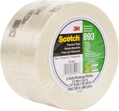 3M - Filament & Strapping Tape Type: Filament Tape Color: Clear - Exact Industrial Supply
