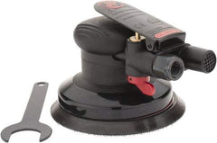 PRO-SOURCE - 12,000 OPM, 3 CFM Air Consumption, 90 psi Air Pressure, Palm Air Orbital Sander - Round Pad, Hook & Loop Backing, 1/4 NPT Inlet - Exact Industrial Supply