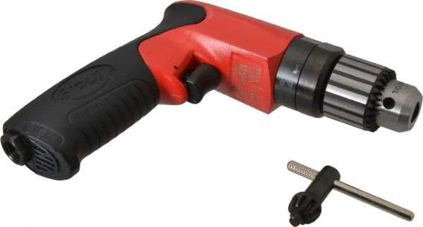 Sioux Tools - 3/8" Keyed Chuck - Pistol Grip Handle, 4,000 RPM, 11.8 LPS, 25 CFM, 0.6 hp - Exact Industrial Supply