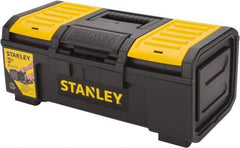 Stanley - 3 Compartment Tool Box - 15-13/32" Wide x 9-5/8" Deep x 6-5/16" High, Polypropylene, Black/Yellow - Exact Industrial Supply