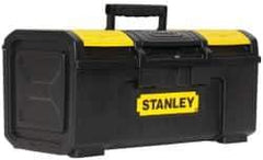 Stanley - 3 Compartment Tool Box - 18-7/8" Wide x 10-1/4" Deep x 9" High, Polypropylene, Black/Yellow - Exact Industrial Supply