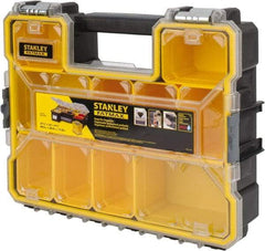 Stanley - 17-1/2" Wide x 14-1/2" High x 4-1/2" Deep, Deep Small Parts Storage Box - Polypropylene Resin Frame, 10 Compartments, 3-1/4" Wide x 3-1/2" High x 4-3/8" Deep Bin - Exact Industrial Supply