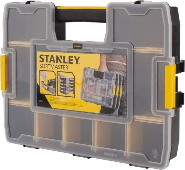 Stanley - 14-39/64" Wide x 2-39/64" High x 11-13/32" Deep, SortMaster Junior - Polypropylene Resin Frame, 14 Compartments - Exact Industrial Supply
