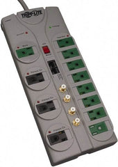 Tripp-Lite - 12 Outlets, 120 VAC15 Amps, 10' Cord, Power Outlet Strip - Floor, Keyhole Mount, 5-15 NEMA Configuration, 11.88" Strip - Exact Industrial Supply