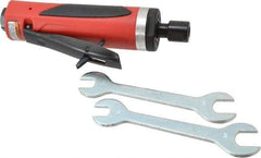 Sioux Tools - 1/4" Collet, Straight Handle, Straight Air Die Grinder - 18,000 RPM, Rear Exhaust, 30 CFM, 1 hp, 6.21 bar, 1/4 NPT - Exact Industrial Supply