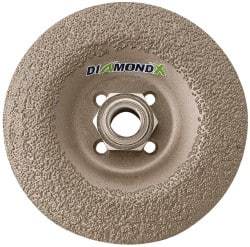 Camel Grinding Wheels - 24 Grit, 4-1/2" Wheel Diam, 1/4" Wheel Thickness, Type 29 Depressed Center Wheel - Diamond, 13,300 Max RPM - Exact Industrial Supply