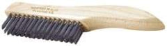 Ability One - 2 Rows x 1 Column Stainless Steel Scratch Brush - 10" OAL, 1" Trim Length, Plastic Shoe Handle - Exact Industrial Supply