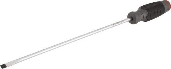 Proto - 413mm OAL Cabinet Slotted Screwdriver - 305mm Blade Length, Round Shank, Ergonomic Handle - Exact Industrial Supply