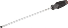 Proto - 413mm OAL Cabinet Slotted Screwdriver - 305mm Blade Length, Round Shank, Ergonomic Handle - Exact Industrial Supply