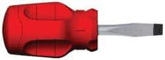 Proto - 83mm OAL Keystone Slotted Screwdriver - 38mm Blade Length, Round Shank, Ergonomic Handle - Exact Industrial Supply