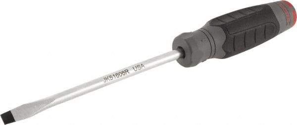 Proto - 267mm OAL Keystone Slotted Screwdriver - 152mm Blade Length, Round Shank, Ergonomic Handle - Exact Industrial Supply