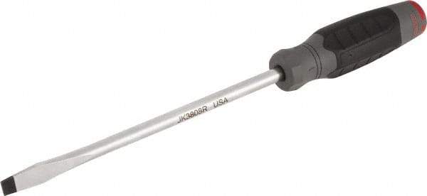 Proto - 324mm OAL Keystone Slotted Screwdriver - 203mm Blade Length, Round Shank, Ergonomic Handle - Exact Industrial Supply