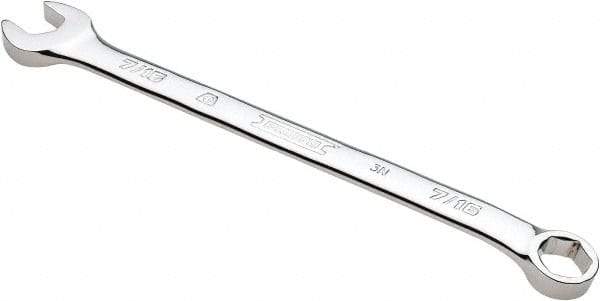 Proto - 7/16" 6 Point Combination Wrench - 15° Head Angle, 6-29/64" OAL, Steel, Chrome Finish - Exact Industrial Supply
