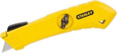 Stanley - Springback Safety Cutter - 2-29/64" Blade, Yellow Zinc Handle, 1 Blade Included - Exact Industrial Supply
