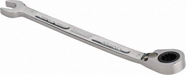 Proto - 7mm 12 Point Combination Wrench - 15° Head Angle, 5-5/32" OAL, Steel, Chrome Finish - Exact Industrial Supply