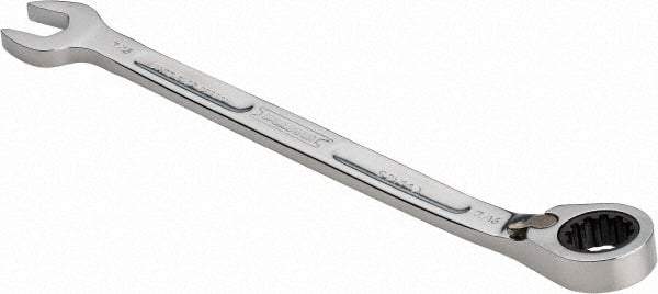 Proto - 7/16" 12 Point Combination Wrench - 15° Head Angle, 6-29/64" OAL, Steel, Chrome Finish - Exact Industrial Supply