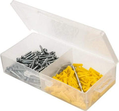 Value Collection - 300 Piece, #6 to 8 Screw, Plastic & Steel Slotted/Phillips Drive Anchor Assortment - Zinc Plated, 3/4" Long - Exact Industrial Supply