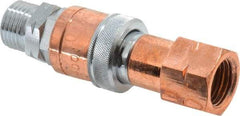 Value Collection - 9/16" Thread, RH Oxygen & LH Fuel Pair Hose to Hose Quick Connector - 3/8" ID, 9/16 NPTF - Exact Industrial Supply