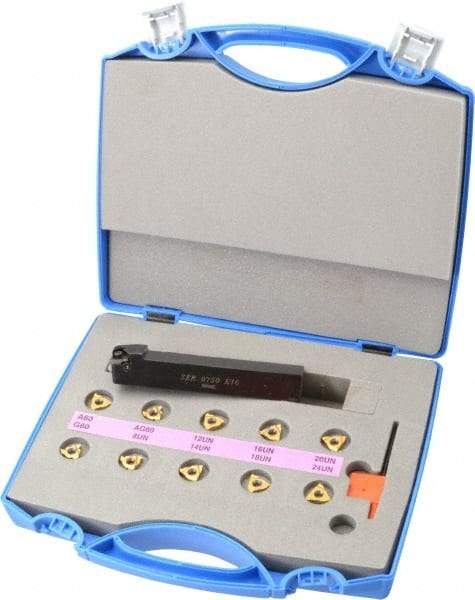 Hertel - External Thread, 3/4" Shank Width Indexable Threading Toolholder - SER0750K16 Toolholder - Exact Industrial Supply