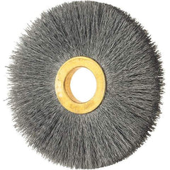 Osborn - 3" OD, 5/8" Arbor Hole, Crimped Steel Wheel Brush - 3/8" Face Width, 15/16" Trim Length, 0.008" Filament Diam, 20,000 RPM - Exact Industrial Supply