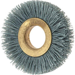 Osborn - 2" OD, 5/8" Arbor Hole, Crimped Nylon Wheel Brush - 3/8" Face Width, 7/16" Trim Length, 0.024" Filament Diam, 15,000 RPM - Exact Industrial Supply