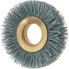 Osborn - 2" OD, 5/8" Arbor Hole, Crimped Nylon Wheel Brush - 3/8" Face Width, 7/16" Trim Length, 0.022" Filament Diam, 15,000 RPM - Exact Industrial Supply