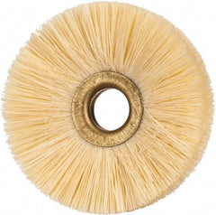 Osborn - 2-1/2" OD, 1/2" Arbor Hole, Natural Fiber Wheel Brush - 5/16" Face Width, 3/4" Trim Length, 20,000 RPM - Exact Industrial Supply