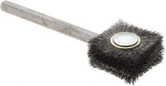 Osborn - Flat Steel Tube Brush - 0.006" Filament Diam, 1" Brush Length, 3-1/4" OAL, 1/4" Diam Shank - Exact Industrial Supply