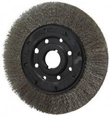 Osborn - 8" OD, 1-1/4" Arbor Hole, Crimped Stainless Steel Wheel Brush - 3/4" Face Width, 1-1/2" Trim Length, 0.0104" Filament Diam, 4,500 RPM - Exact Industrial Supply