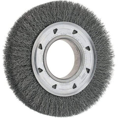 Osborn - 6" OD, 2" Arbor Hole, Crimped Steel Wheel Brush - 7/8" Face Width, 1" Trim Length, 0.0104" Filament Diam, 6,000 RPM - Exact Industrial Supply
