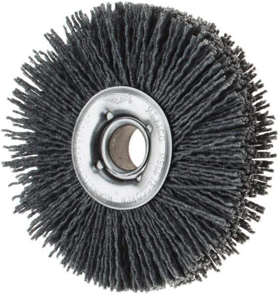 Osborn - 4" OD, 5/8" Arbor Hole, Nylon Wheel Brush - 7/8" Face Width, 1-1/8" Trim Length, 18,000 RPM - Exact Industrial Supply