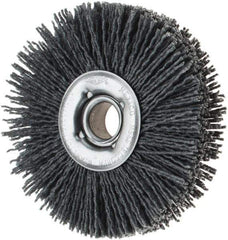 Osborn - 4" OD, 5/8" Arbor Hole, Nylon Wheel Brush - 7/8" Face Width, 1-1/8" Trim Length, 18,000 RPM - Exact Industrial Supply