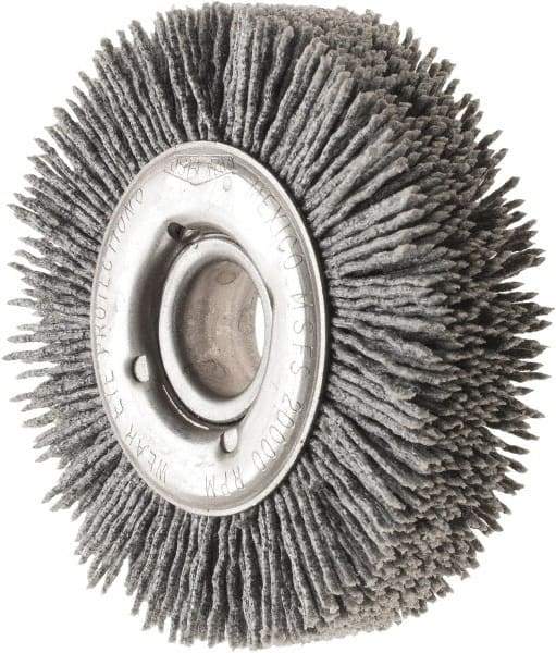 Osborn - 3" OD, 5/8" Arbor Hole, Nylon Wheel Brush - 7/8" Face Width, 5/8" Trim Length, 20,000 RPM - Exact Industrial Supply