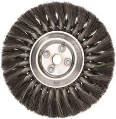 Osborn - 7" OD, 5/8" Arbor Hole, Knotted Steel Wheel Brush - 5/8" Face Width, 1-3/4" Trim Length, 0.0118" Filament Diam, 9,000 RPM - Exact Industrial Supply