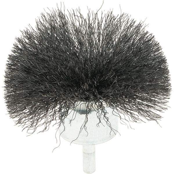 Osborn - 3" Brush Diam, Crimped, End Brush - 1/4" Diam Shank, 15,000 Max RPM - Exact Industrial Supply